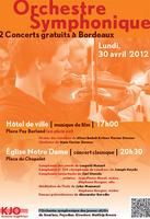 Le Kennemer Jeugd Orkest donne 2 concerts symphoniques gratuits. Le lundi 30 avril 2012 à Bordeaux. Gironde. 